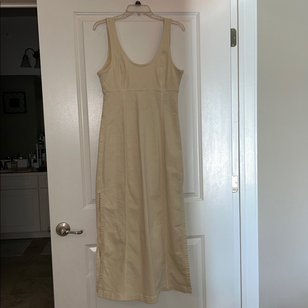 NWT AE Cream Canvas Midi Dress size 6